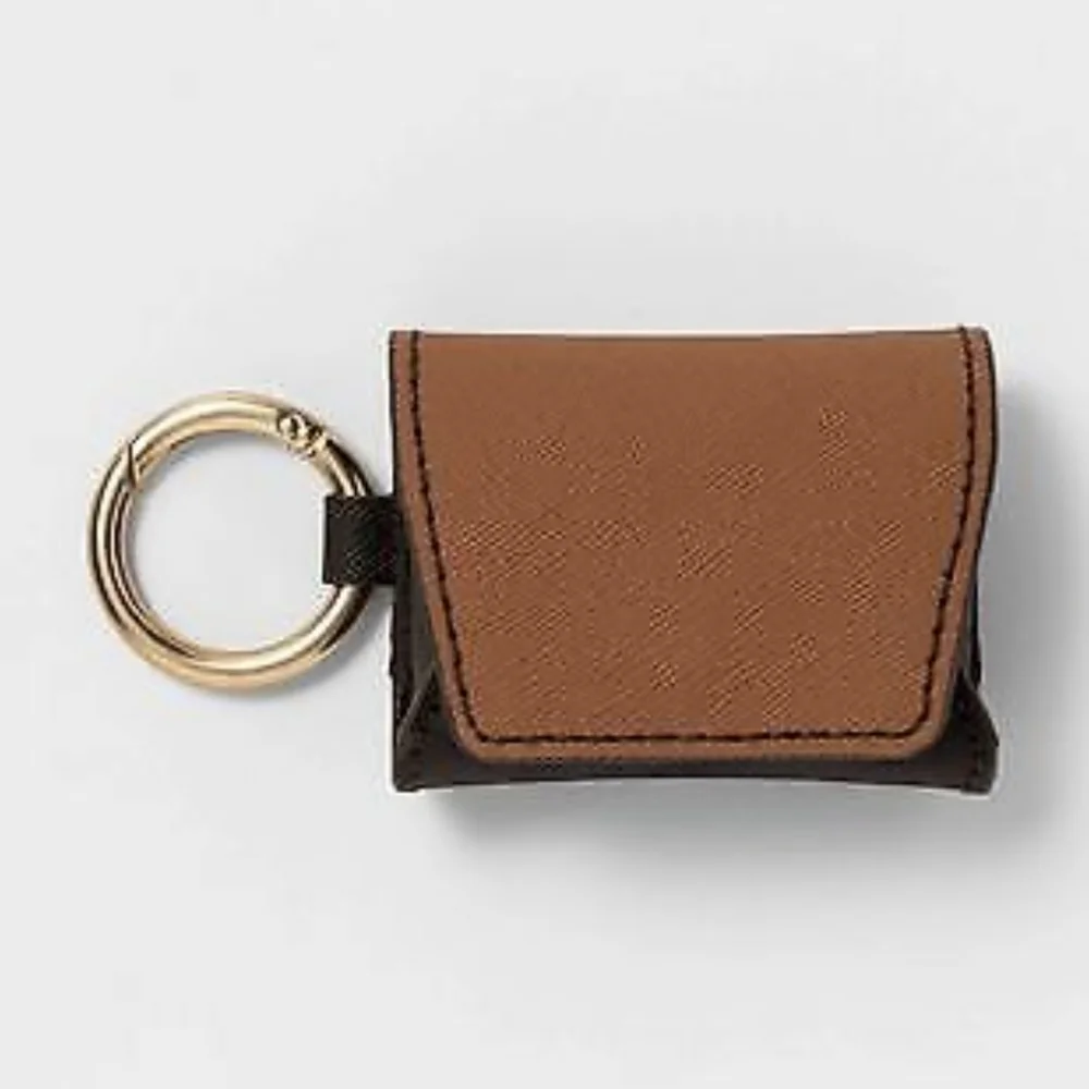 Heyday Earbud Case Cover Brown Faux Leather Fits AirPods Pro
